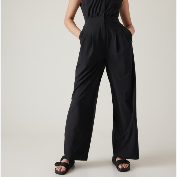 Athleta Pants - Athleta Brooklyn Heights Wide Leg Jumpsuit 6 Black